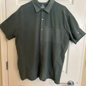 KUHL Men's Short Sleeve Renegade Shirt - Green - Size XL